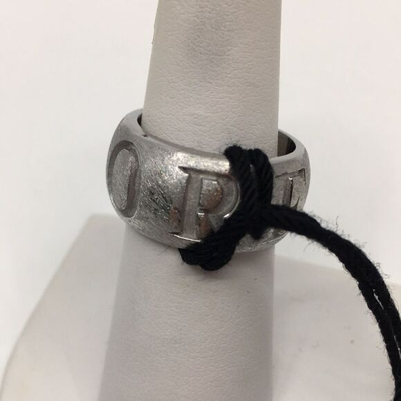 MOOBY AMORE silver tone textured chunky ring Sz 6.75 - Picture 3 of 16